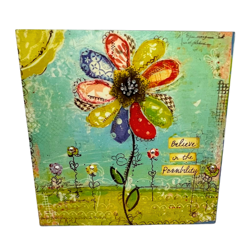 Christy Tomlinson "Believe in the Possibility" Wall Art Hanging Plaque 9" by 9"
