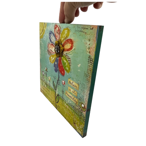 Christy Tomlinson "Believe in the Possibility" Wall Art Hanging Plaque 9" by 9"