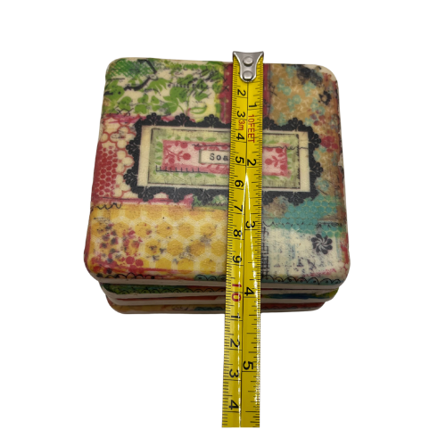 New Christy Tomlinson Designs Inspire Coasters Set of 4 Cork Back 3.75" by 3.75"