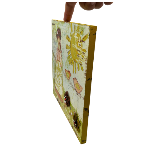 Christy Tomlinson "When friends gather hearts are warmed" Wall Art Hanging Plaque 9" by 9"