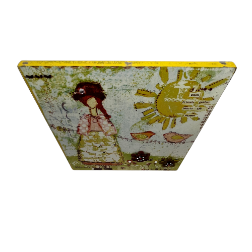 Christy Tomlinson "When friends gather hearts are warmed" Wall Art Hanging Plaque 9" by 9"