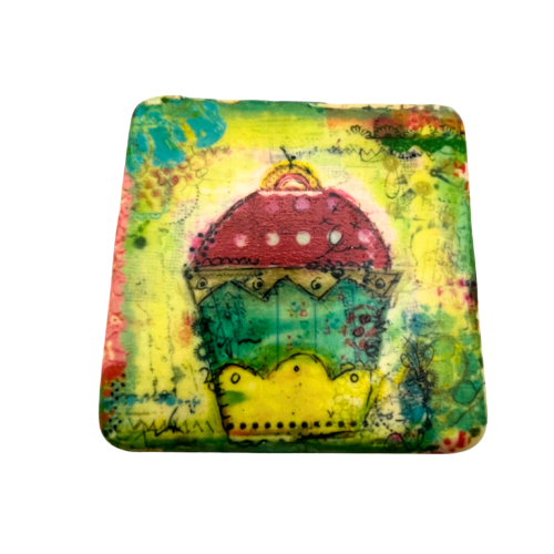 Christy Tomlinson Designs Cupcake Coasters Cork Backing New Set of 4