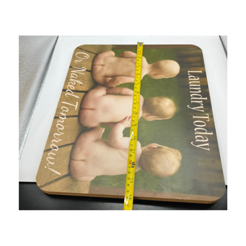 Laundry Today Or Naked Tomorrow 11" by 14" Baby Bums Wood Plaque Hanging Wall Art