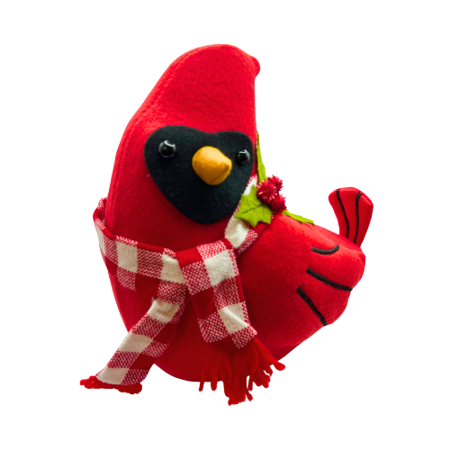 Cardinal Red Felt Bird Christmas Tree Topper