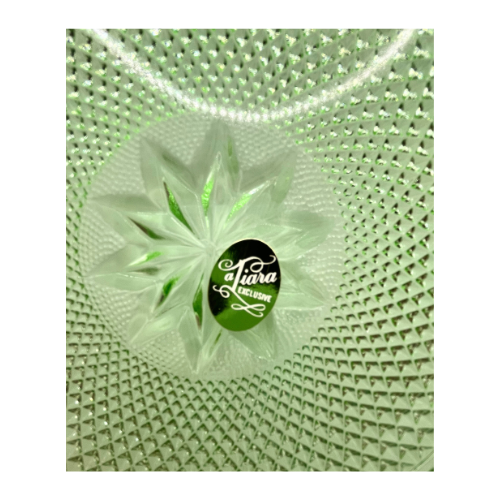 Vintage 12" Tiara Chantilly Green Sandwich Serving Platter by Indiana Glass Company with Sticker