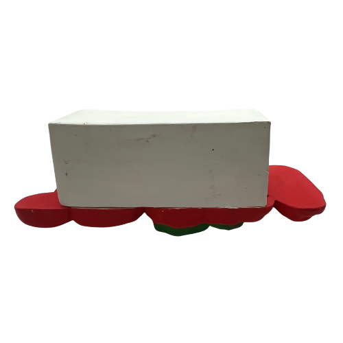 1986 NOEL Christmas Greeting Card Holder Hand Painted Ceramic