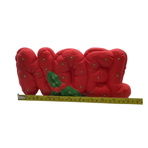 1986 NOEL Christmas Greeting Card Holder Hand Painted Ceramic