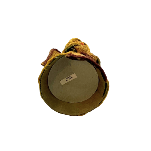 Vintage Burlap Christmas Angel Mid Century Rustic Cone Ornament 7" Tall