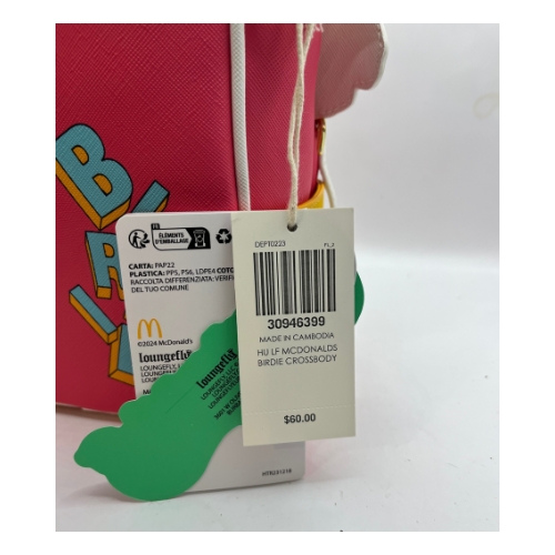 New Loungefly McDonald's Birdie the Early Bird Crossbuddies Cosplay Crossbody Bag