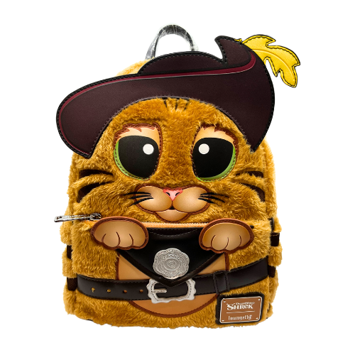 Loungefly Shrek Puss In Boots Plush Cosplay Mini Backpack New with Tags