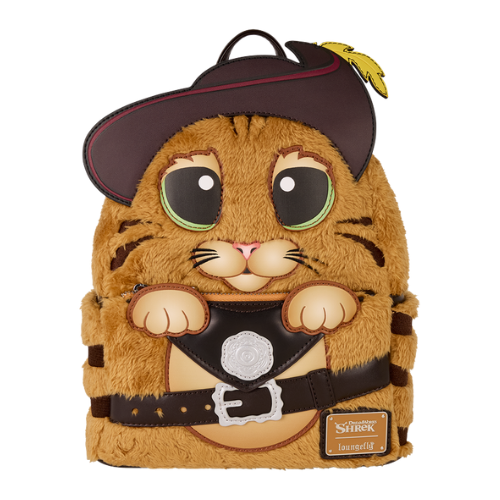 Loungefly Shrek Puss In Boots Plush Cosplay Mini Backpack New with Tags