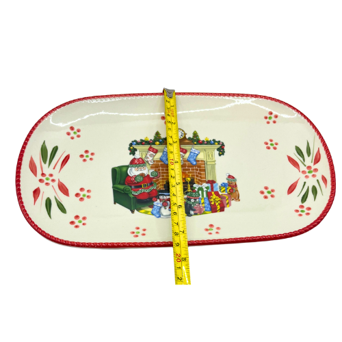 Temptations Old World Holiday Christmas Oval Platters Set of 2