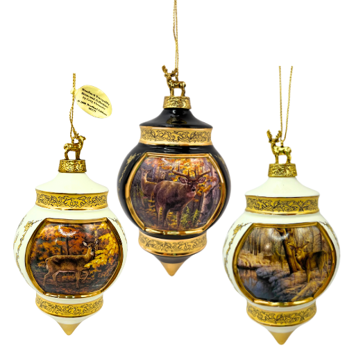 Vintage Bradford Exchange Woodland Tranquility Heirloom 2000 Ornament Collection - As Is