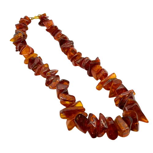 Vintage Baltic Amber Natural Graduated Beaded 16" Necklace Chocker with Spring Clasp