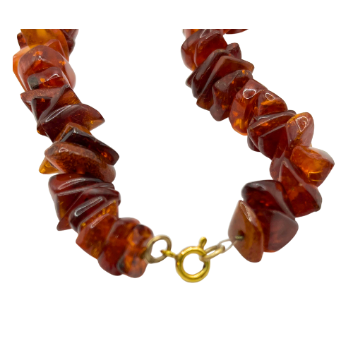 Vintage Baltic Amber Natural Graduated Beaded 16" Necklace Chocker with Spring Clasp