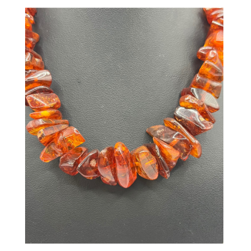 Vintage Baltic Amber Natural Graduated Beaded 16" Necklace Chocker with Spring Clasp