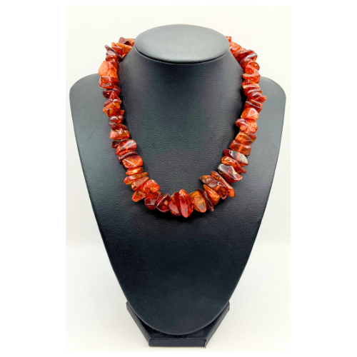 Vintage Baltic Amber Natural Graduated Beaded 16" Necklace Chocker with Spring Clasp