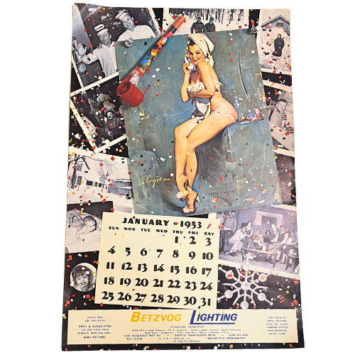 Vtg The Fabulous Fifties 1953 Calendar Art by Gil Elvgren ~ 1981, 2016 Repeating Calendar Years  17" by 11"  *See Description