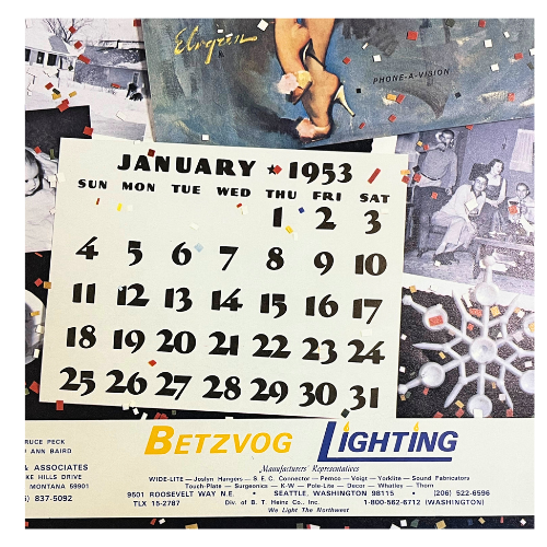 Vtg The Fabulous Fifties 1953 Calendar Art by Gil Elvgren ~ 1981, 2016 Repeating Calendar Years  17" by 11"  *See Description