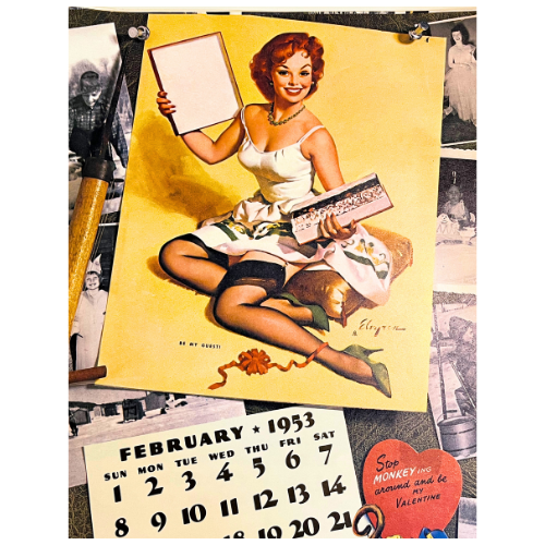 Vtg The Fabulous Fifties 1953 Calendar Art by Gil Elvgren ~ 1981, 2016 Repeating Calendar Years  17" by 11"  *See Description