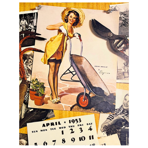 Vtg The Fabulous Fifties 1953 Calendar Art by Gil Elvgren ~ 1981, 2016 Repeating Calendar Years  17" by 11"  *See Description