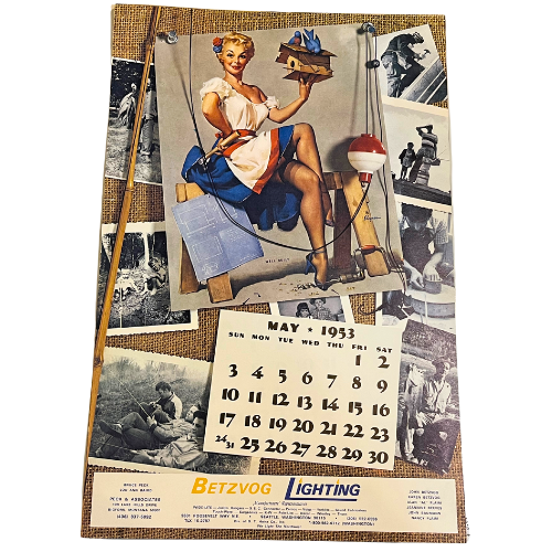 Vtg The Fabulous Fifties 1953 Calendar Art by Gil Elvgren ~ 1981, 2016 Repeating Calendar Years  17" by 11"  *See Description