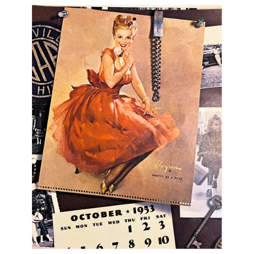 Vtg The Fabulous Fifties 1953 Calendar Art by Gil Elvgren ~ 1981, 2016 Repeating Calendar Years  17" by 11"  *See Description