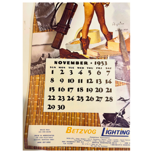 Vtg The Fabulous Fifties 1953 Calendar Art by Gil Elvgren ~ 1981, 2016 Repeating Calendar Years  17" by 11"  *See Description