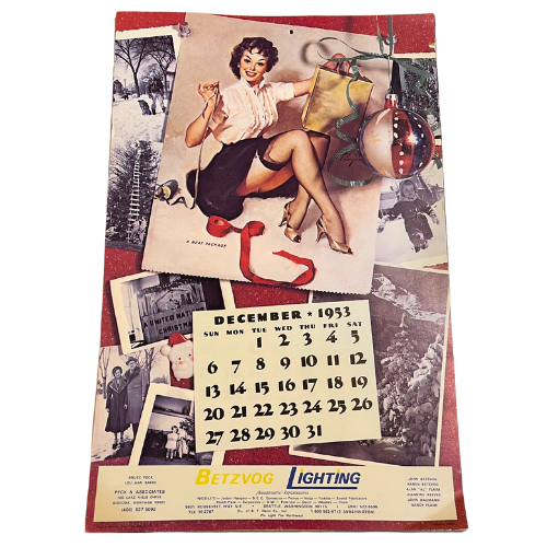 Vtg The Fabulous Fifties 1953 Calendar Art by Gil Elvgren ~ 1981, 2016 Repeating Calendar Years  17" by 11"  *See Description