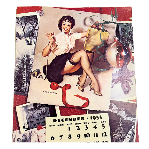 Vtg The Fabulous Fifties 1953 Calendar Art by Gil Elvgren ~ 1981, 2016 Repeating Calendar Years  17" by 11"  *See Description