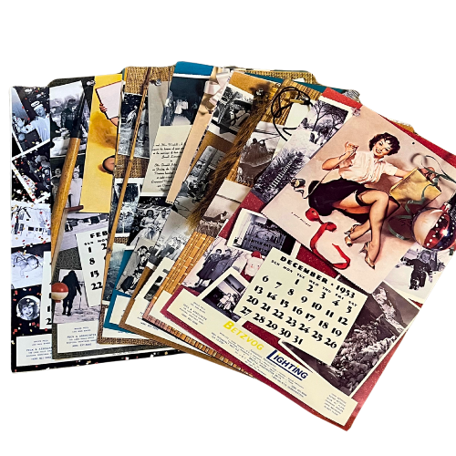 Vtg The Fabulous Fifties 1953 Calendar Art by Gil Elvgren ~ 1981, 2016 Repeating Calendar Years  17" by 11"  *See Description