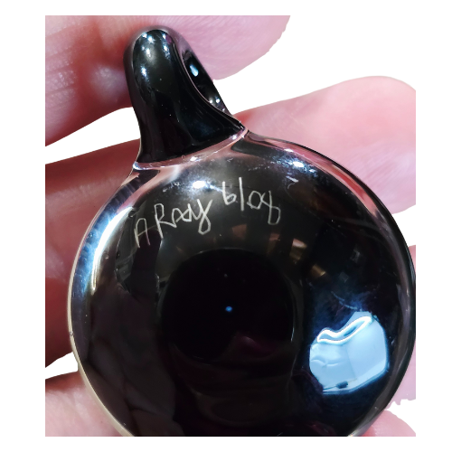 Vintage Signed Andy Ray "Galactic Glass" 3D Floral Implosion Pendant Mint RARE