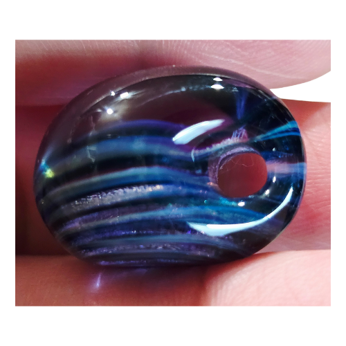 Vintage Signed Andy Ray Pendant Bullseye Vortex Style Galactic Glass