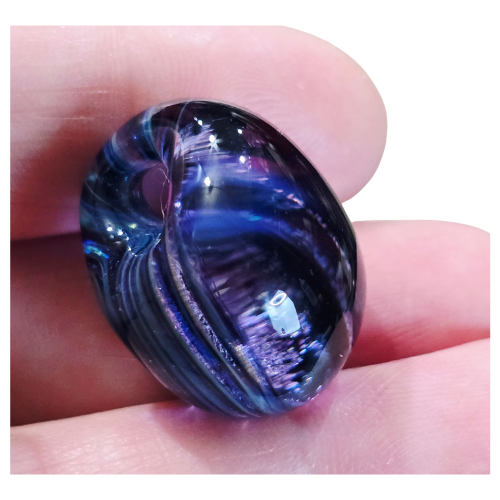 Vintage Signed Andy Ray Pendant Bullseye Vortex Style Galactic Glass