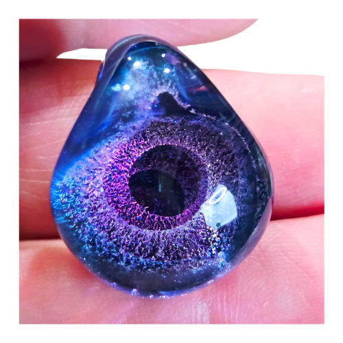 Vintage Signed Andy Ray Pendant Bullseye Vortex Style Galactic Glass