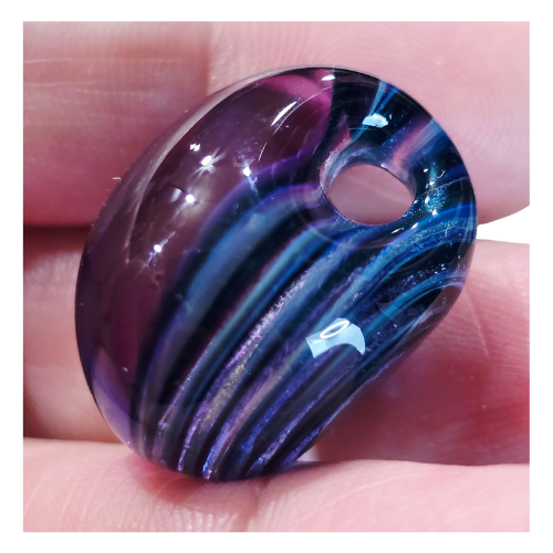 Vintage Signed Andy Ray Pendant Bullseye Vortex Style Galactic Glass