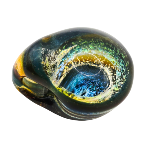Vintage Signed David Sigler Pendant Bullseye Vortex Style Galactic Glass