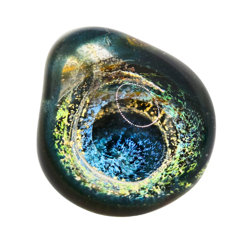 Vintage Signed David Sigler Pendant Bullseye Vortex Style Galactic Glass