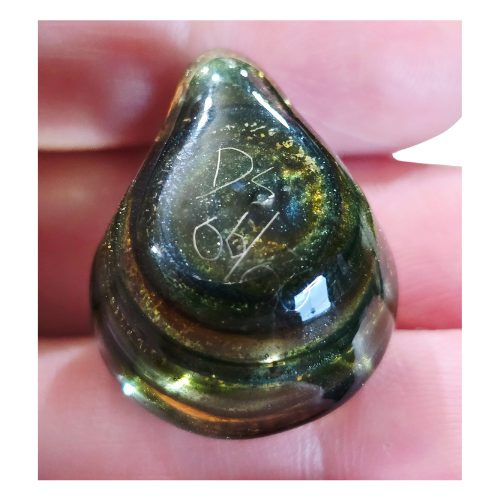 Vintage Signed David Sigler Pendant Bullseye Vortex Style Galactic Glass