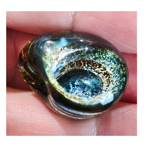 Vintage Signed David Sigler Pendant Bullseye Vortex Style Galactic Glass