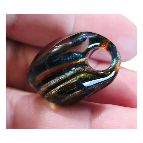 Vintage Signed David Sigler Pendant Bullseye Vortex Style Galactic Glass