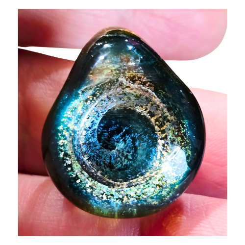Vintage Signed David Sigler Pendant Bullseye Vortex Style Galactic Glass
