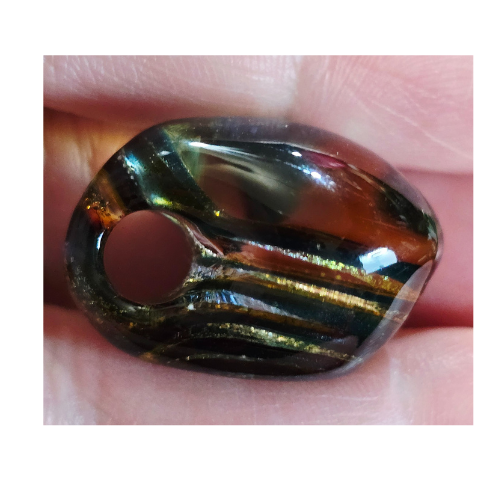 Vintage Signed David Sigler Pendant Bullseye Vortex Style Galactic Glass