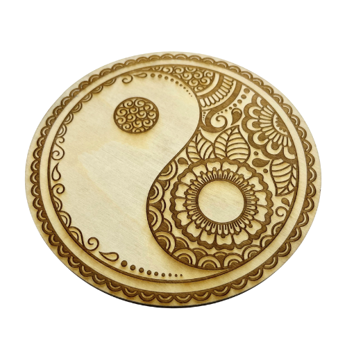 Claimed By Janice EE - Ying Yang  6" Laser Art