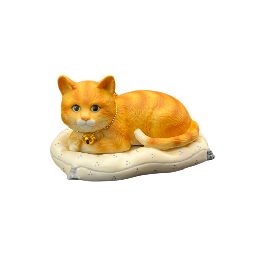 Vintage 1980s Orange Tabbt Cat on Pillow Figurine by Gordon Fraser SCHMID