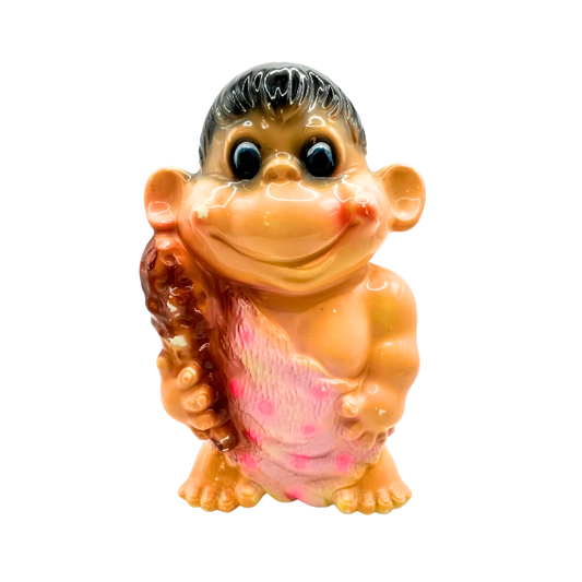 MCM Anthropomorphic Caveman Ceramic Bank Figurine Japan Kitsch Ceramaster 6.5 - as  is