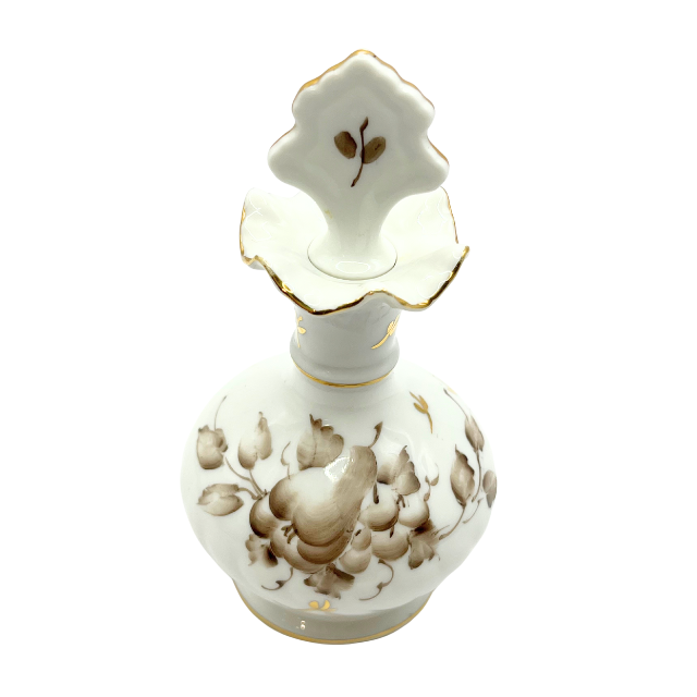 Lefton Charleton Collection Perfume Bottle  "2002A " Edition Hand Painted Floral Design Gold Trim