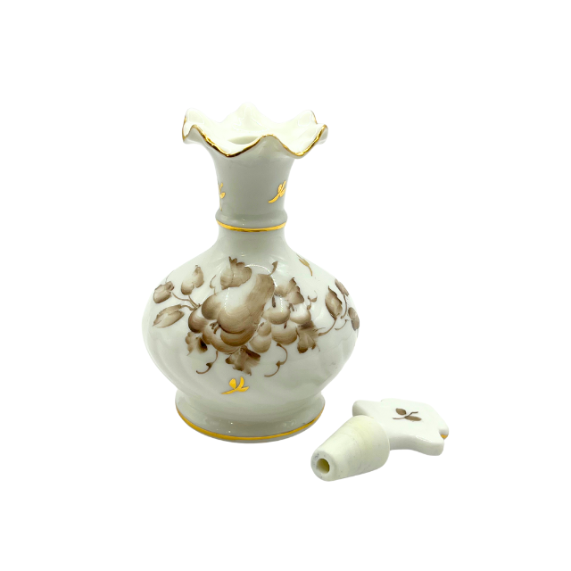 Lefton Charleton Collection Perfume Bottle  "2002A " Edition Hand Painted Floral Design Gold Trim