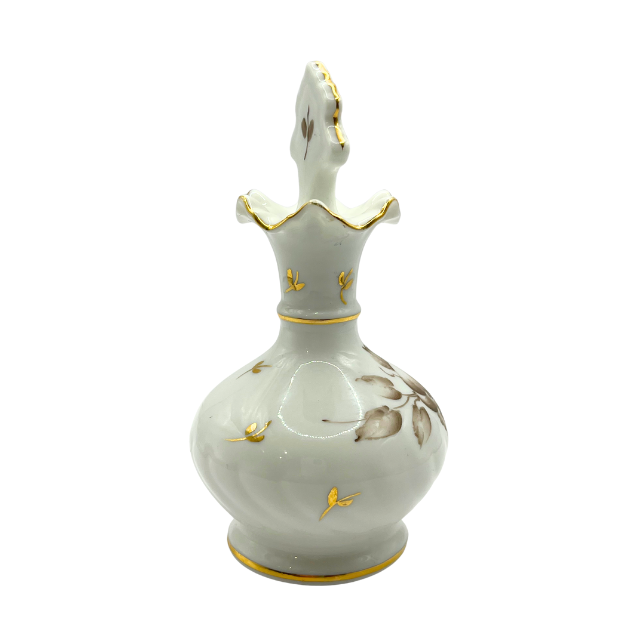 Lefton Charleton Collection Perfume Bottle  "2002A " Edition Hand Painted Floral Design Gold Trim