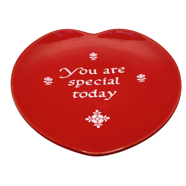 Vintage Waechtersbach "You Are Special Today" Red Celebration Plate - 1979 Tradition Heart Shaped